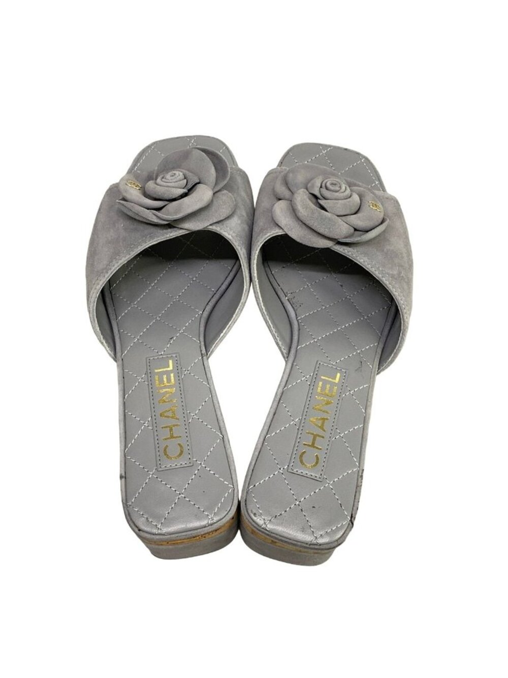 Chanel Sandals Light Gray Camellia - Picture 7 of 12